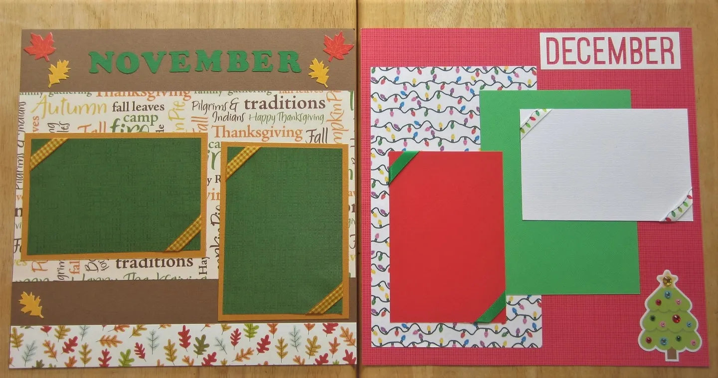 January through December Scrapbook Page Set