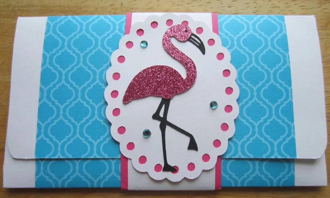 Sparkly Flamingo Cash Envelope