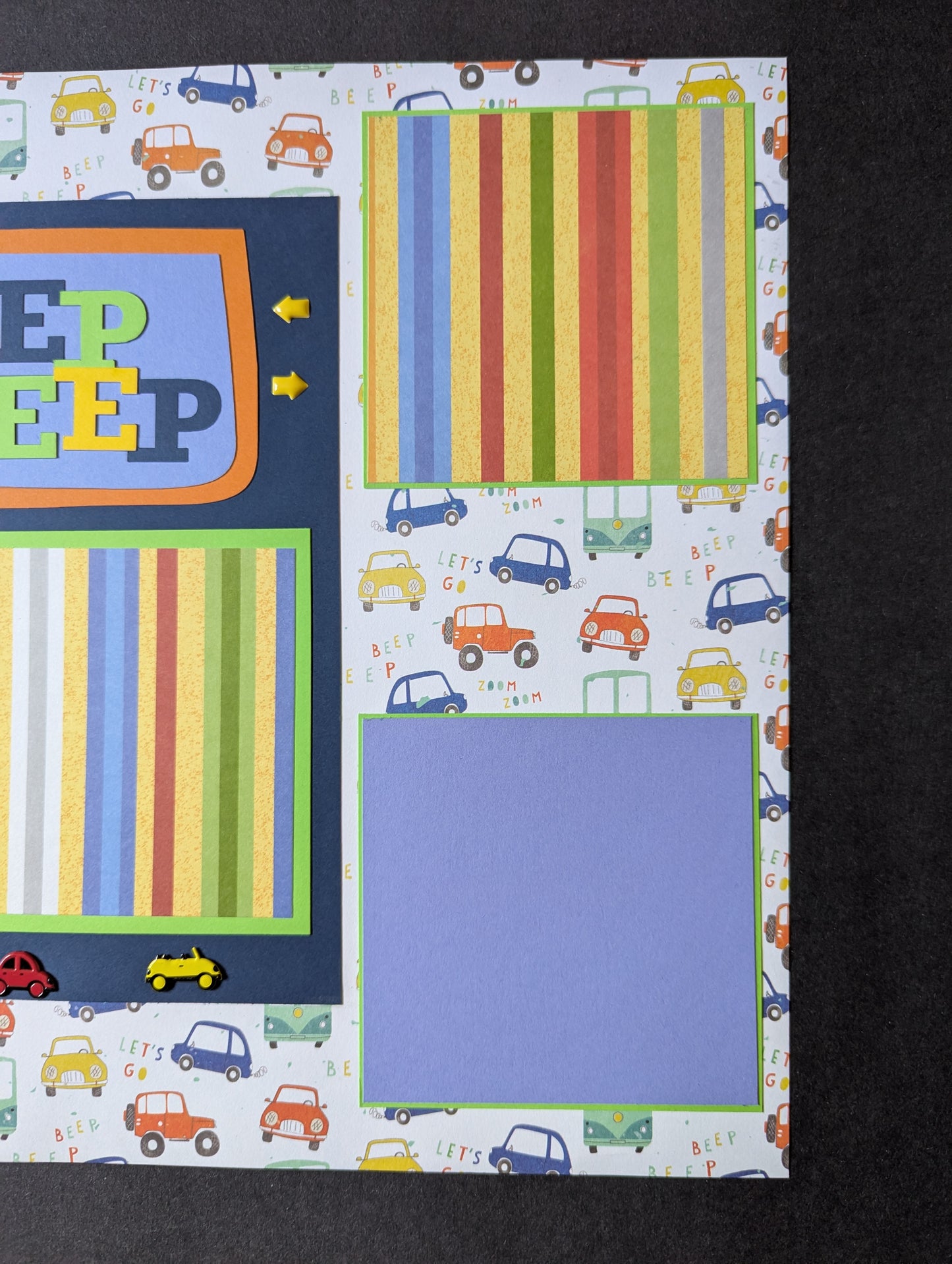 Toy Car Scrapbook Page