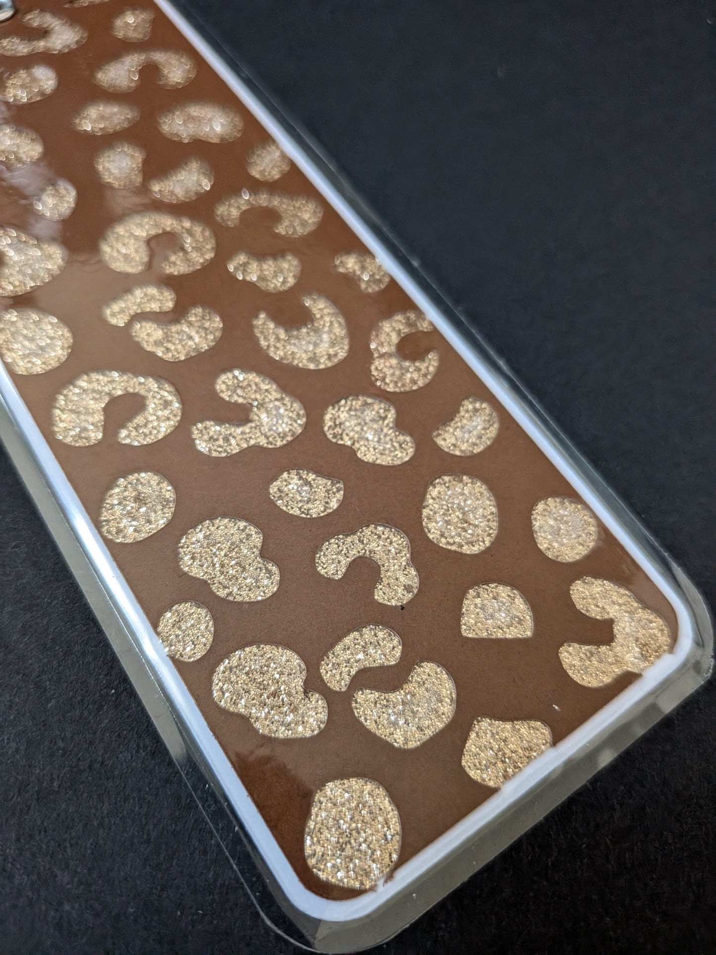 Rose Gold Leopard Print Bookmark
