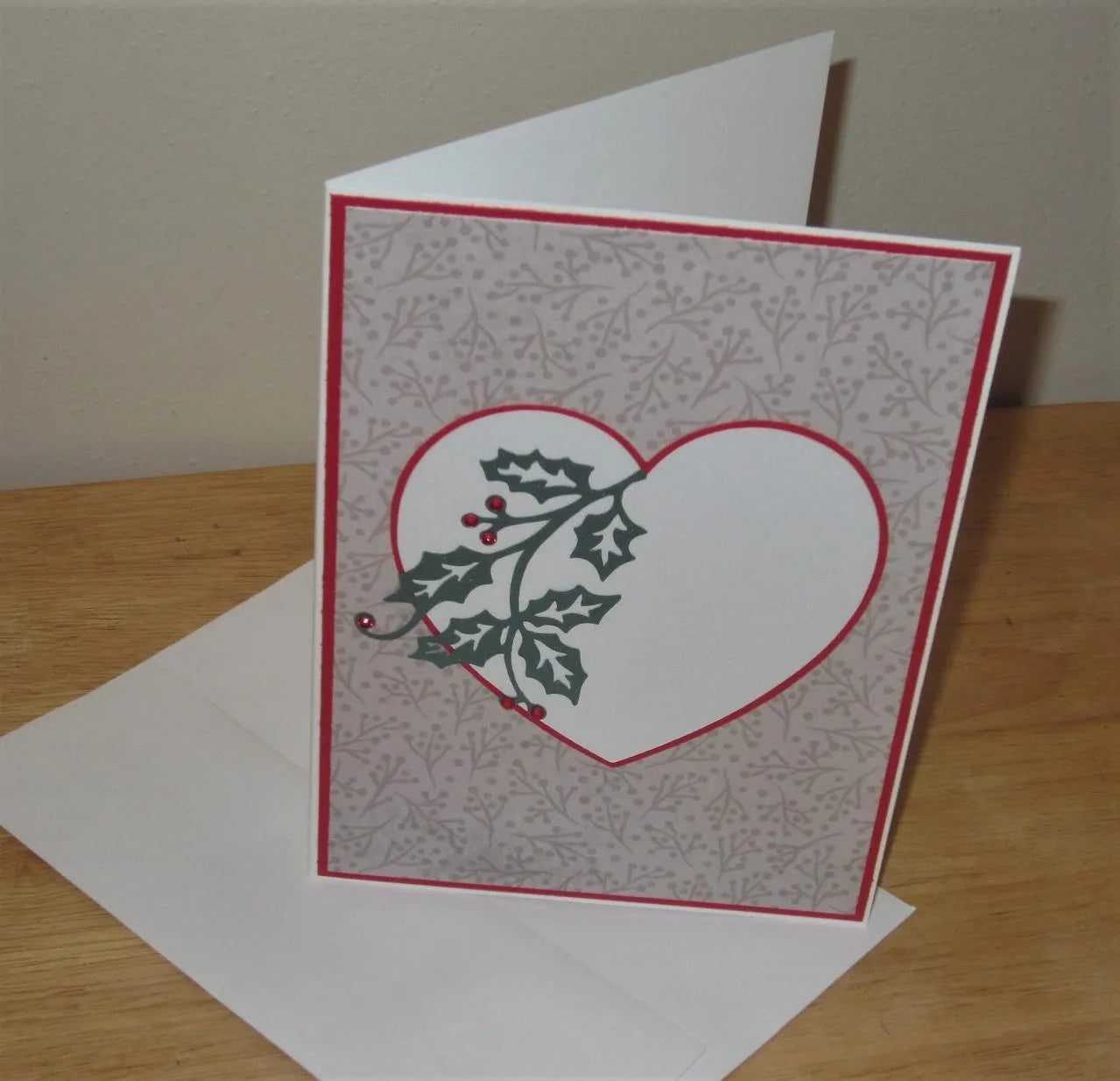 Holly Heart Wedding Card