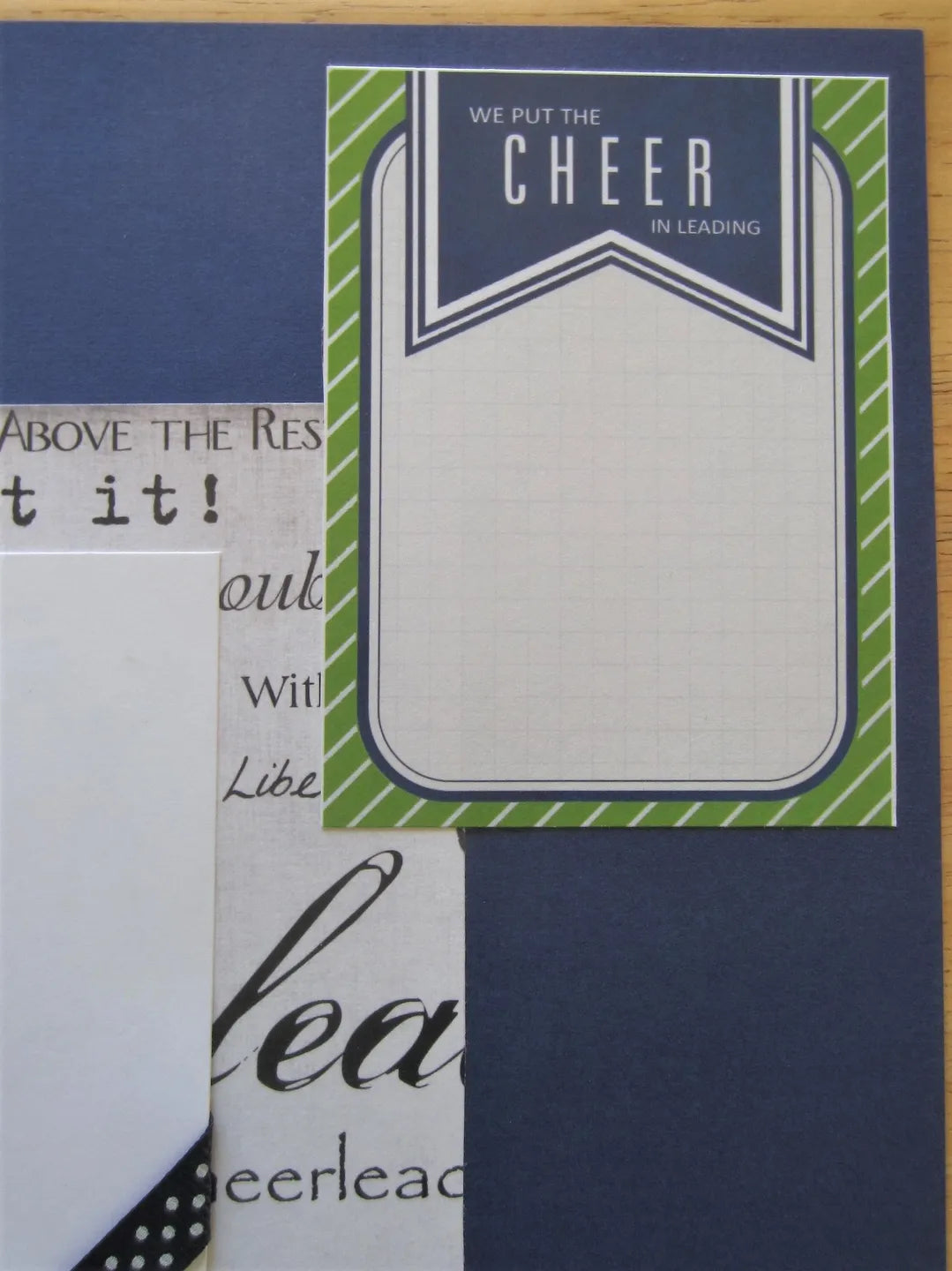 Blue Cheerleading Scrapbook Page