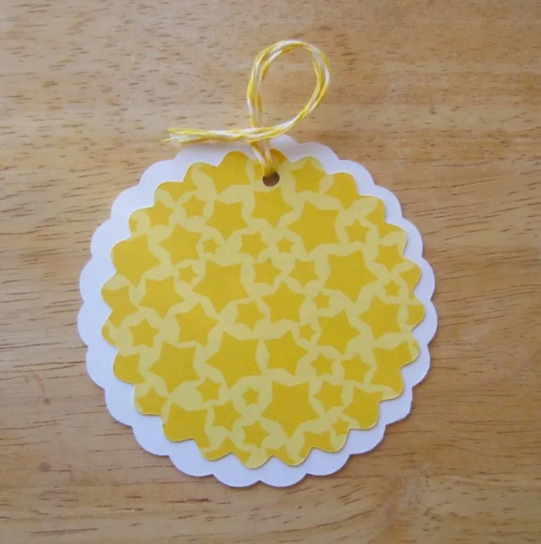 Yellow Star Circle Gift Tags (Set of 6)