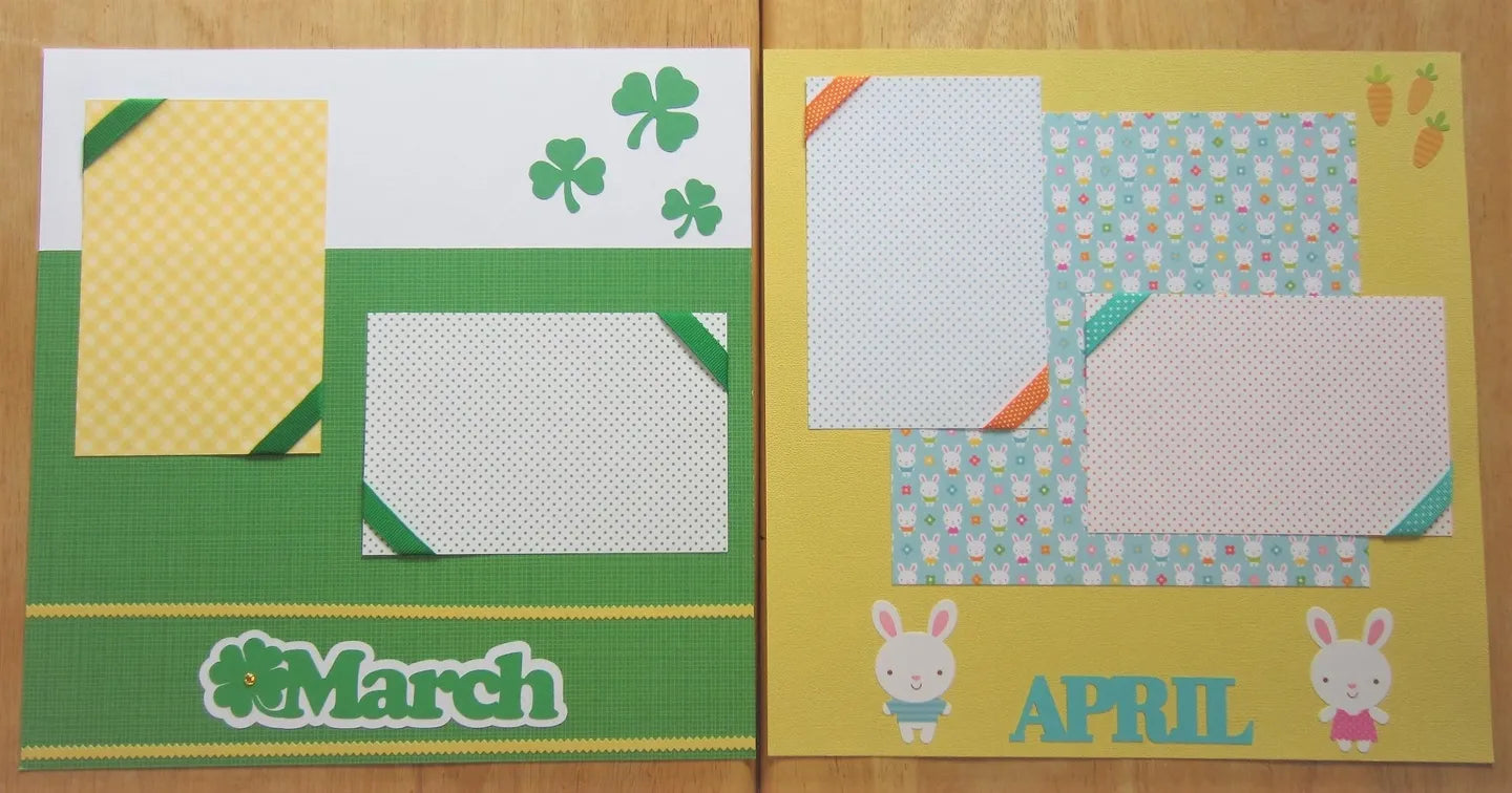 January through December Scrapbook Page Set