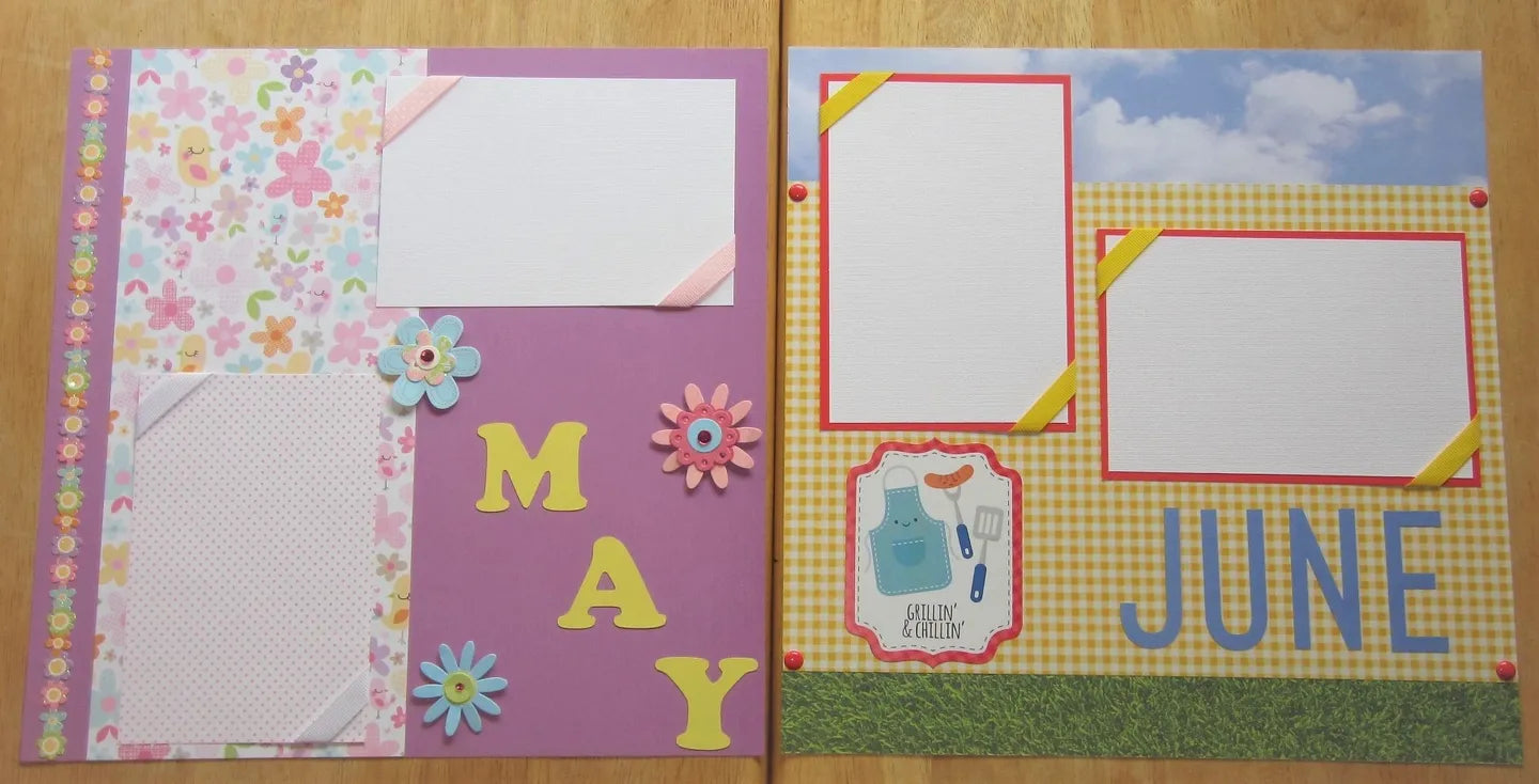 January through December Scrapbook Page Set