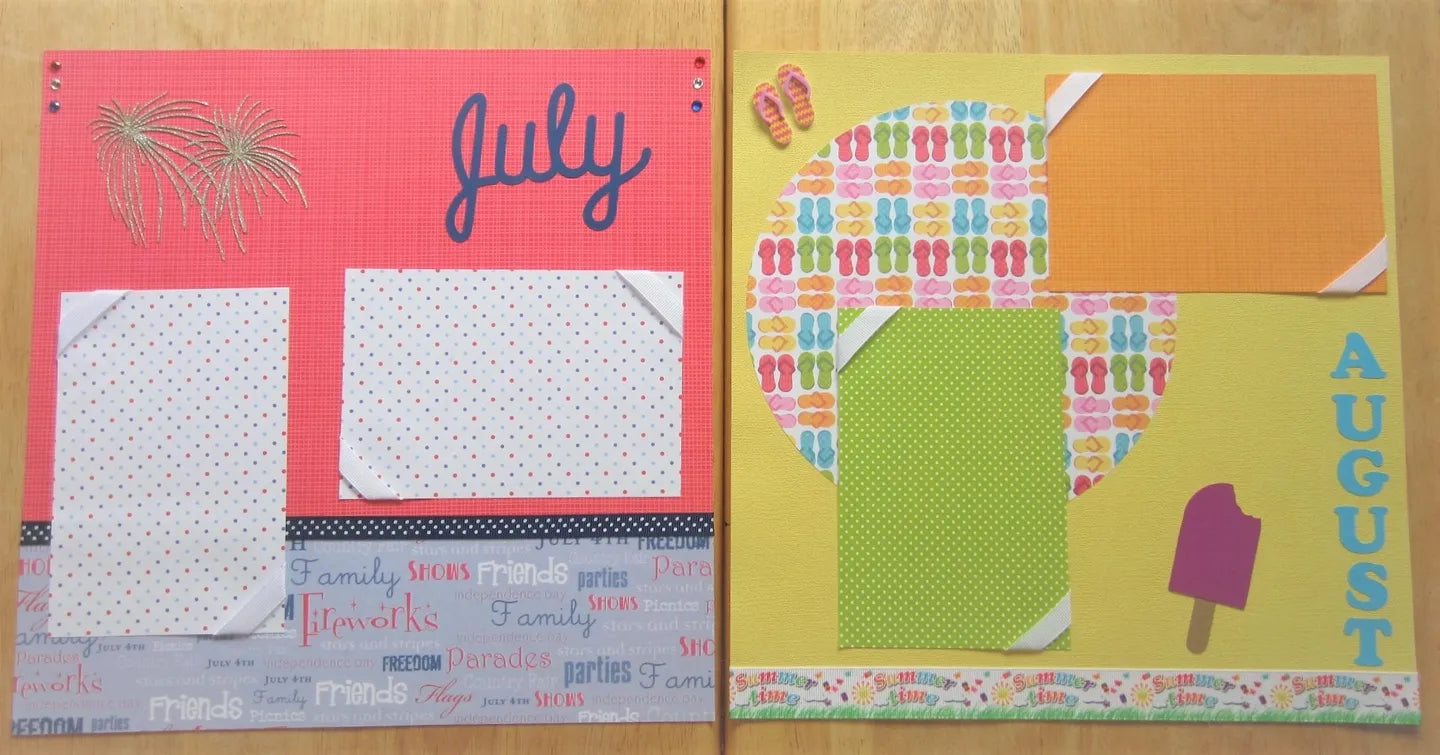 January through December Scrapbook Page Set