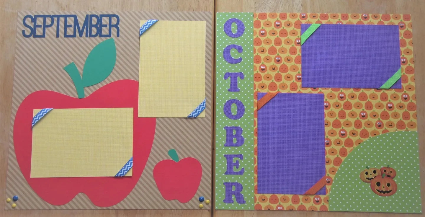 January through December Scrapbook Page Set