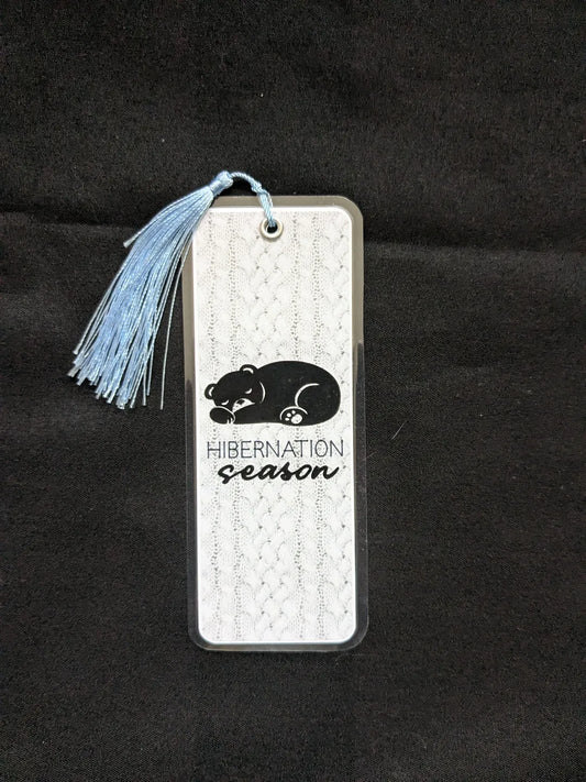 Hibernation Season Black Bear Laminated Bookmark