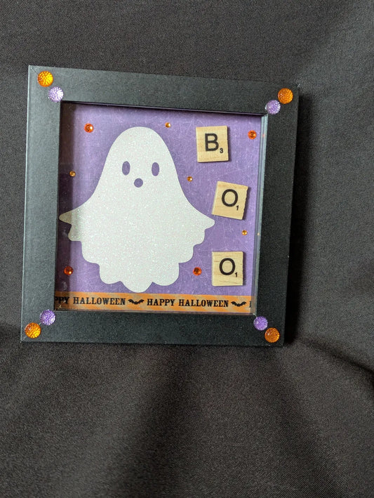 Halloween Ghost Shadow Box / Shelf Sitter