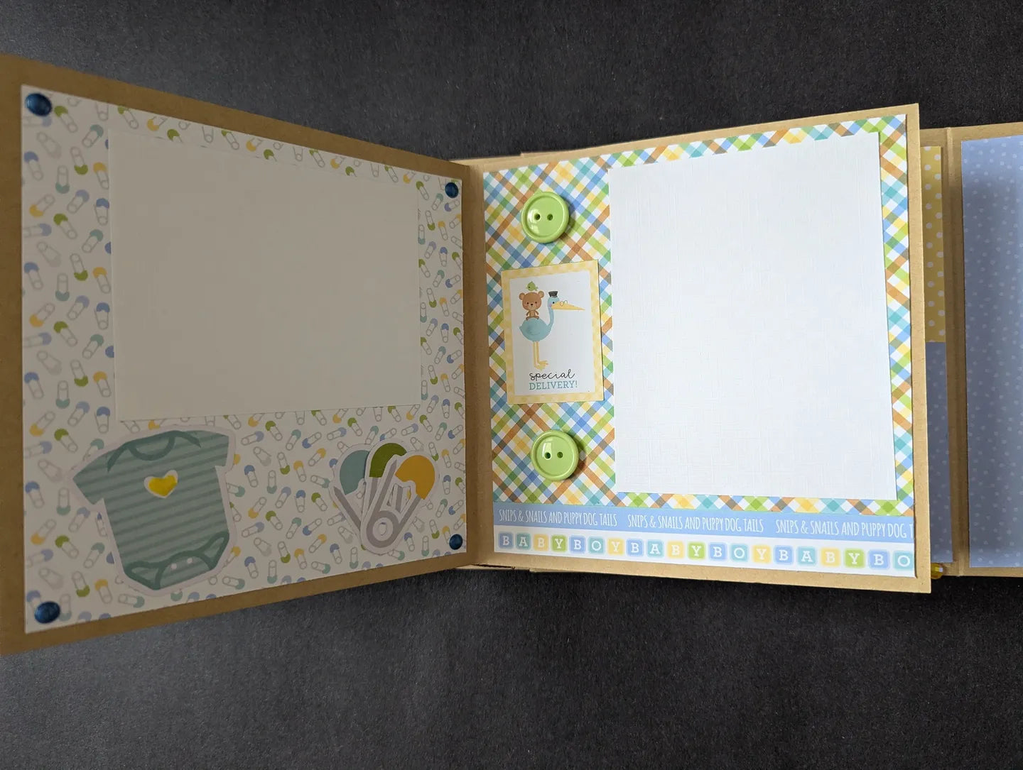 Premade Baby Boy Mini Chipboard Album