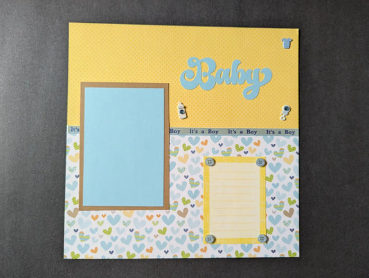 Baby Boy Scrapbook Page