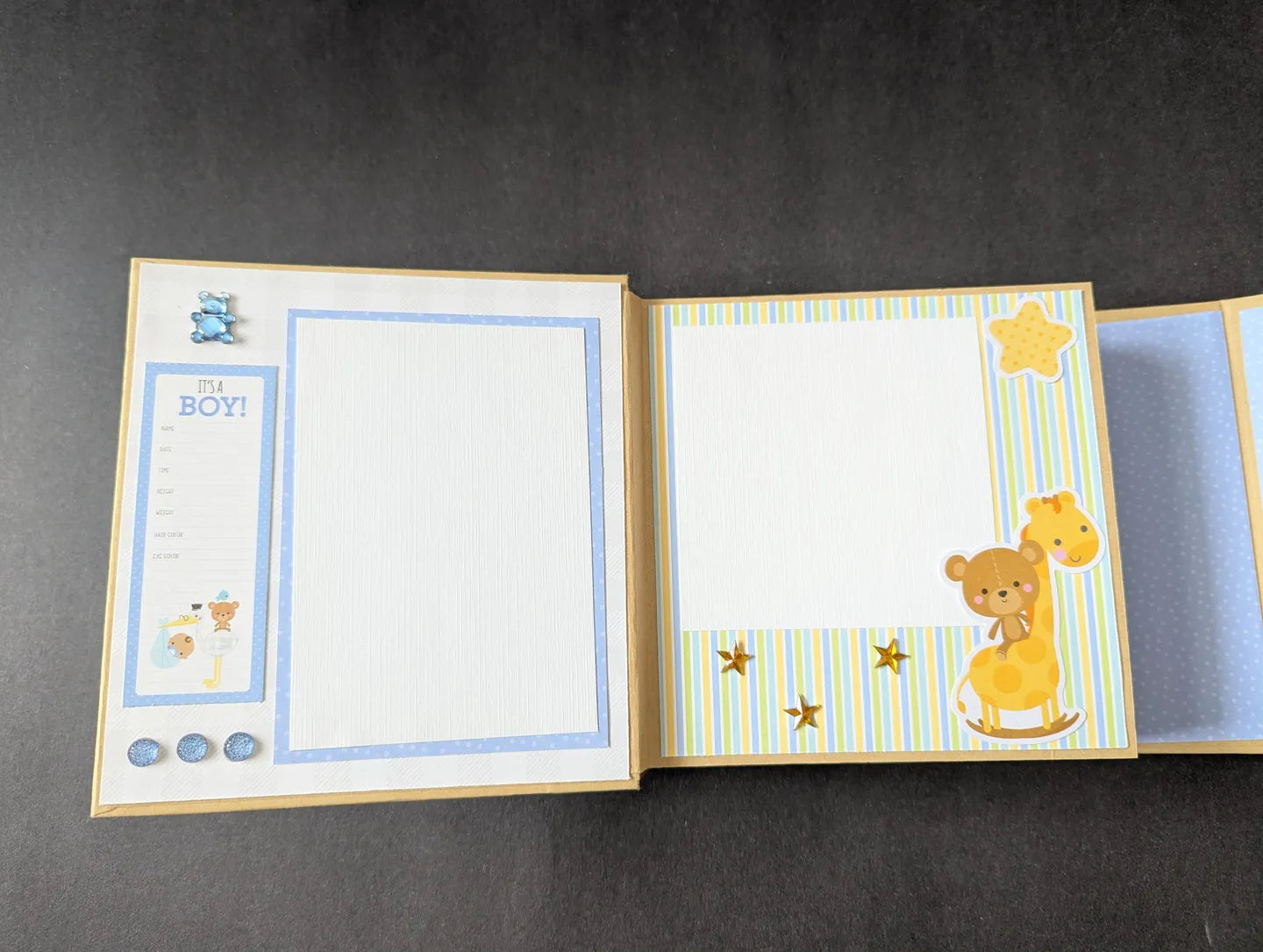 Premade Baby Boy Mini Chipboard Album