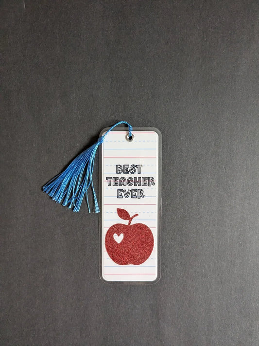Best Teacher Ever Notebook Paper Laminated Bookmark