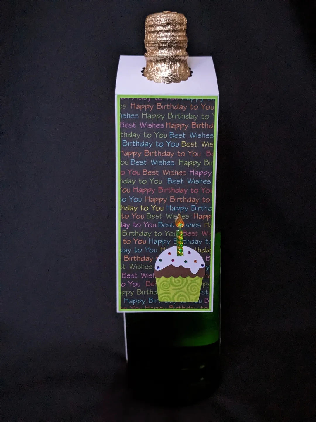 Birthday Cupcake Bottle Gift Tag