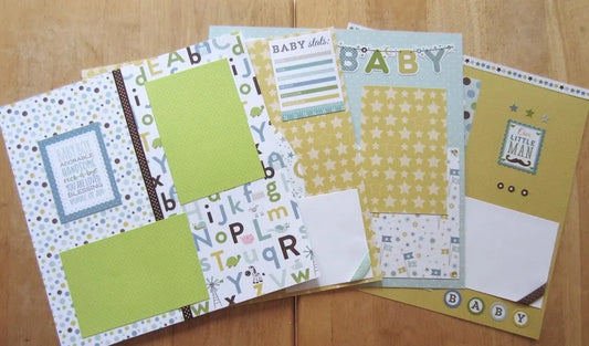Baby Boy Scrapbook Page Set