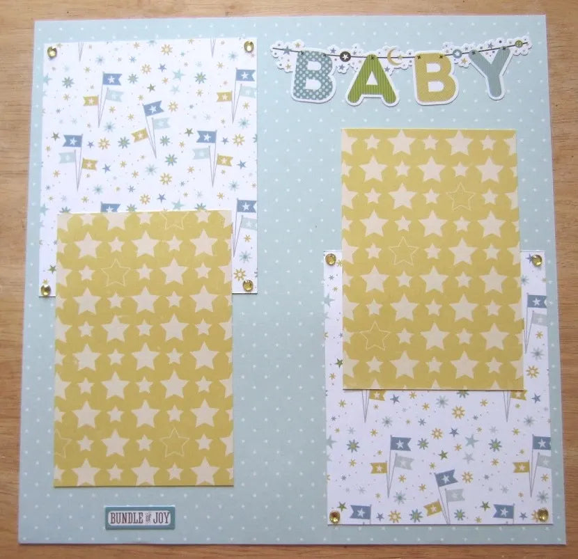 Baby Boy Scrapbook Page Set