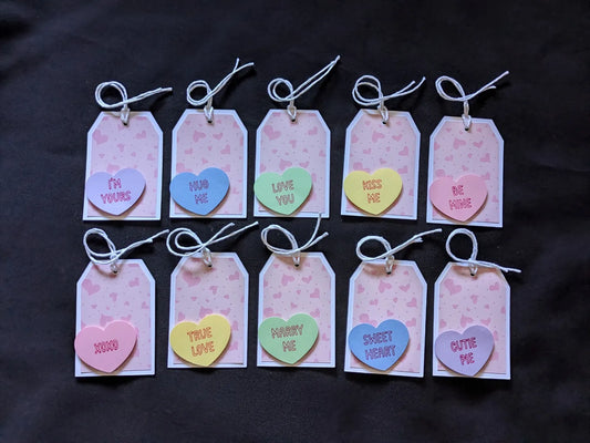 Conversation Hearts Gift Tags (Set of 10)