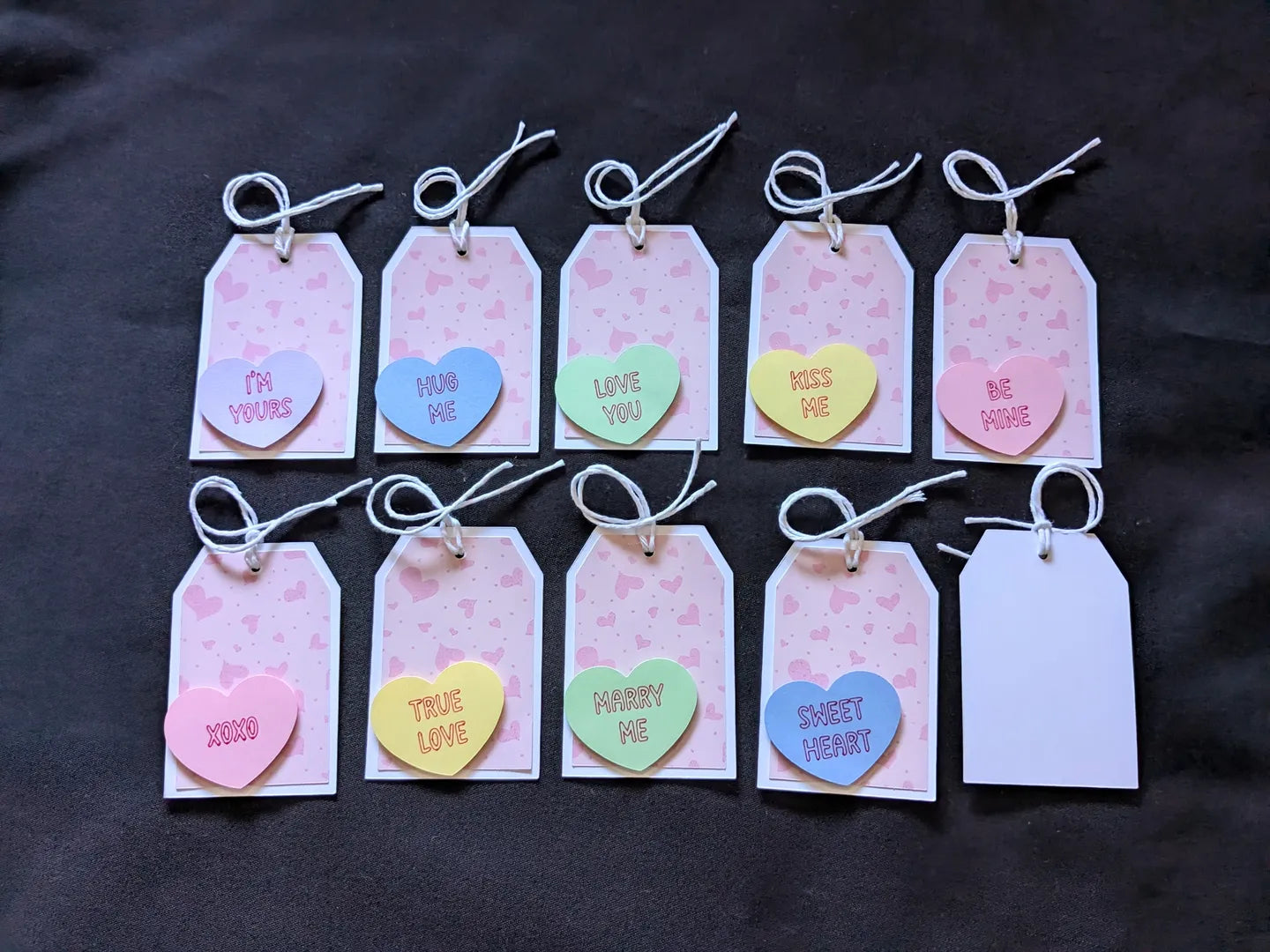 Conversation Hearts Gift Tags (Set of 10)