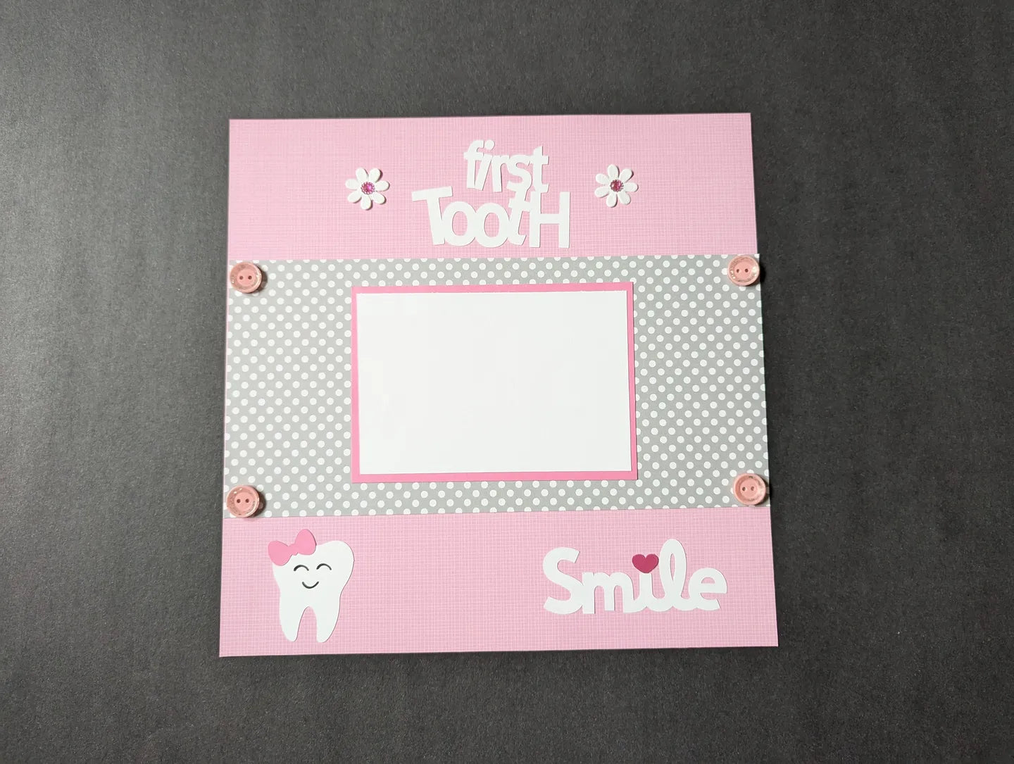 Girl First Tooth Scrapbook Page
