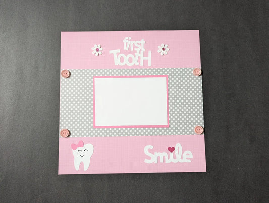 Girl First Tooth Scrapbook Page