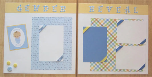Gender Reveal Boy Scrapbook Pages