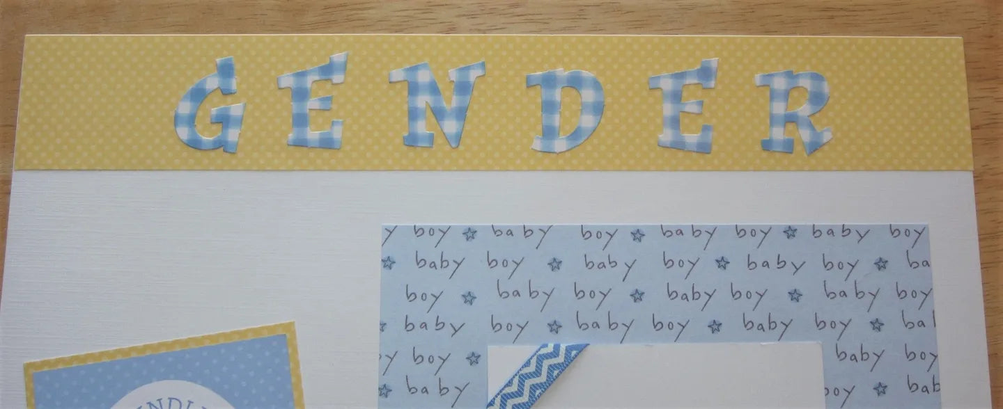 Gender Reveal Boy Scrapbook Pages