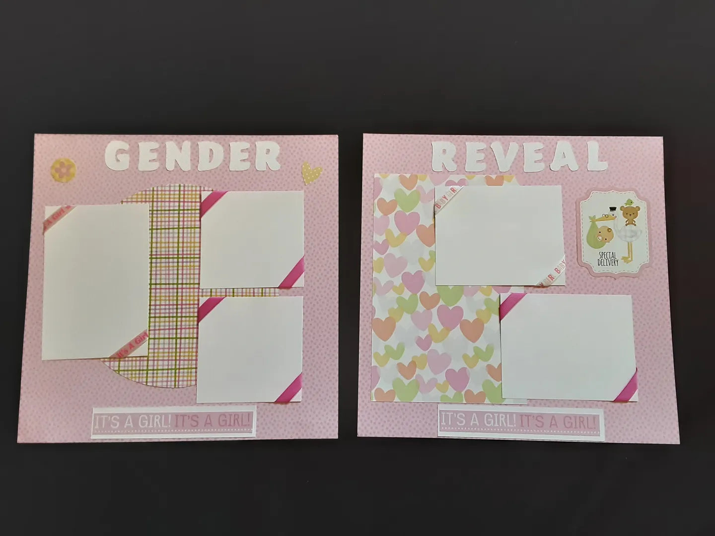 Gender Reveal Girl Scrapbook Pages