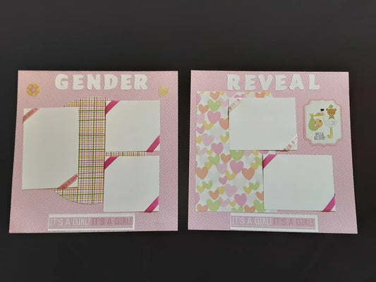 Gender Reveal Girl Scrapbook Pages