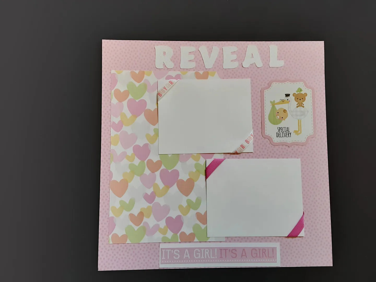 Gender Reveal Girl Scrapbook Pages