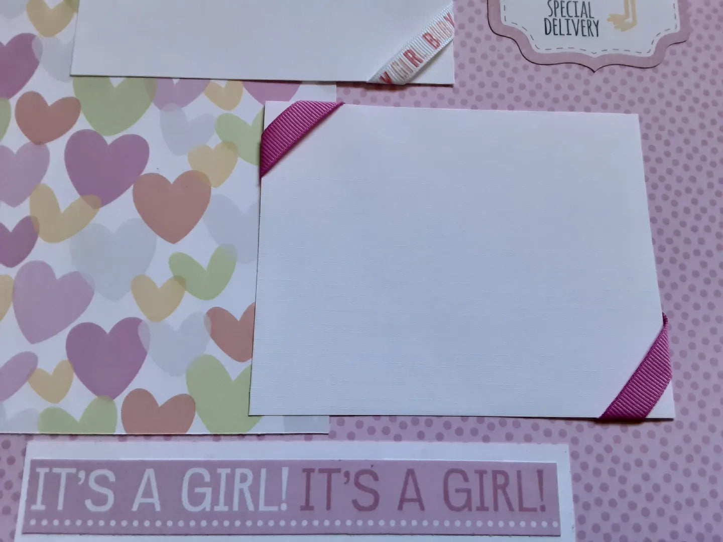 Gender Reveal Girl Scrapbook Pages