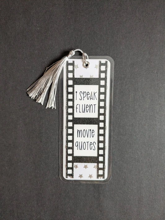 I Speak Fluent Movie Quotes Silver Stars Laminated Bookmark