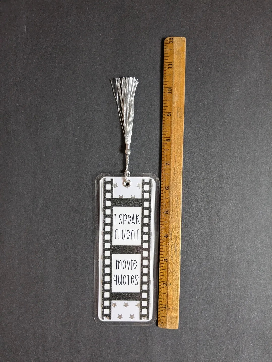 I Speak Fluent Movie Quotes Silver Stars Laminated Bookmark