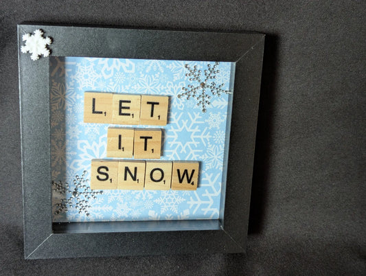 Winter Let it Snow Shadow Box/Shelf Sitter