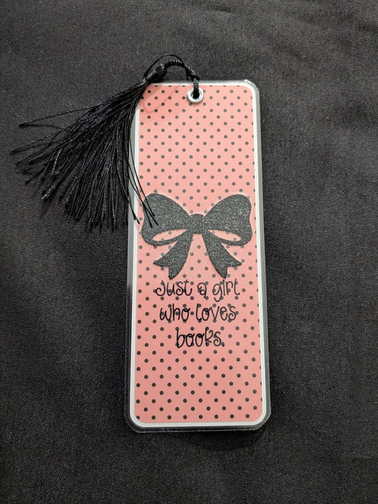 Black Polka Dot Bow Bookmark