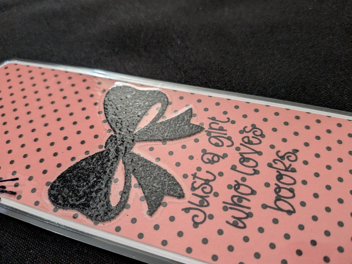 Black Polka Dot Bow Book Mark