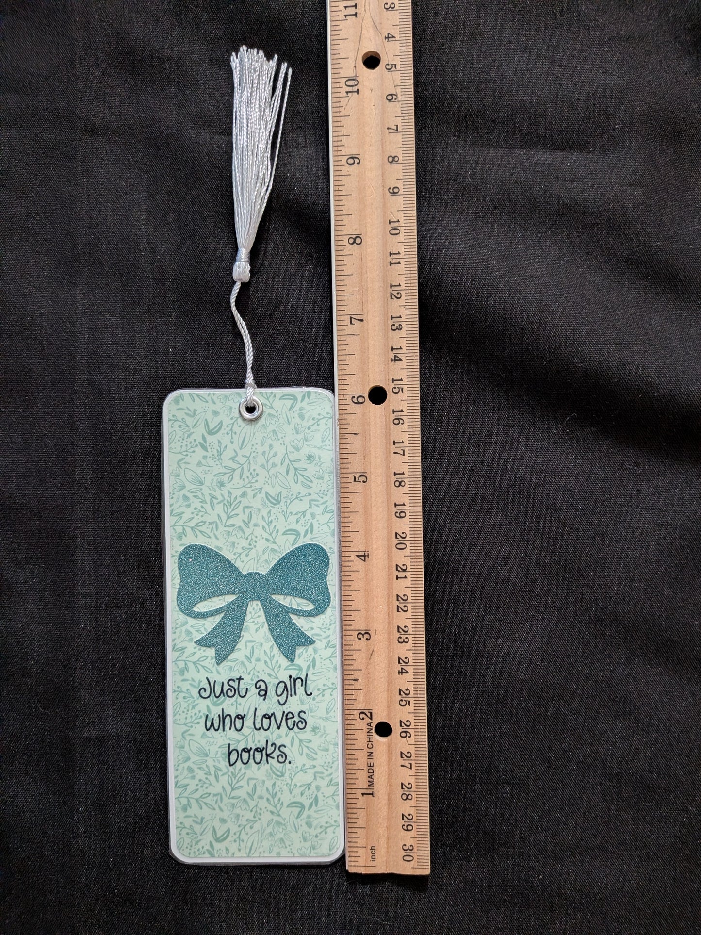 Green Floral Bow Book Mark