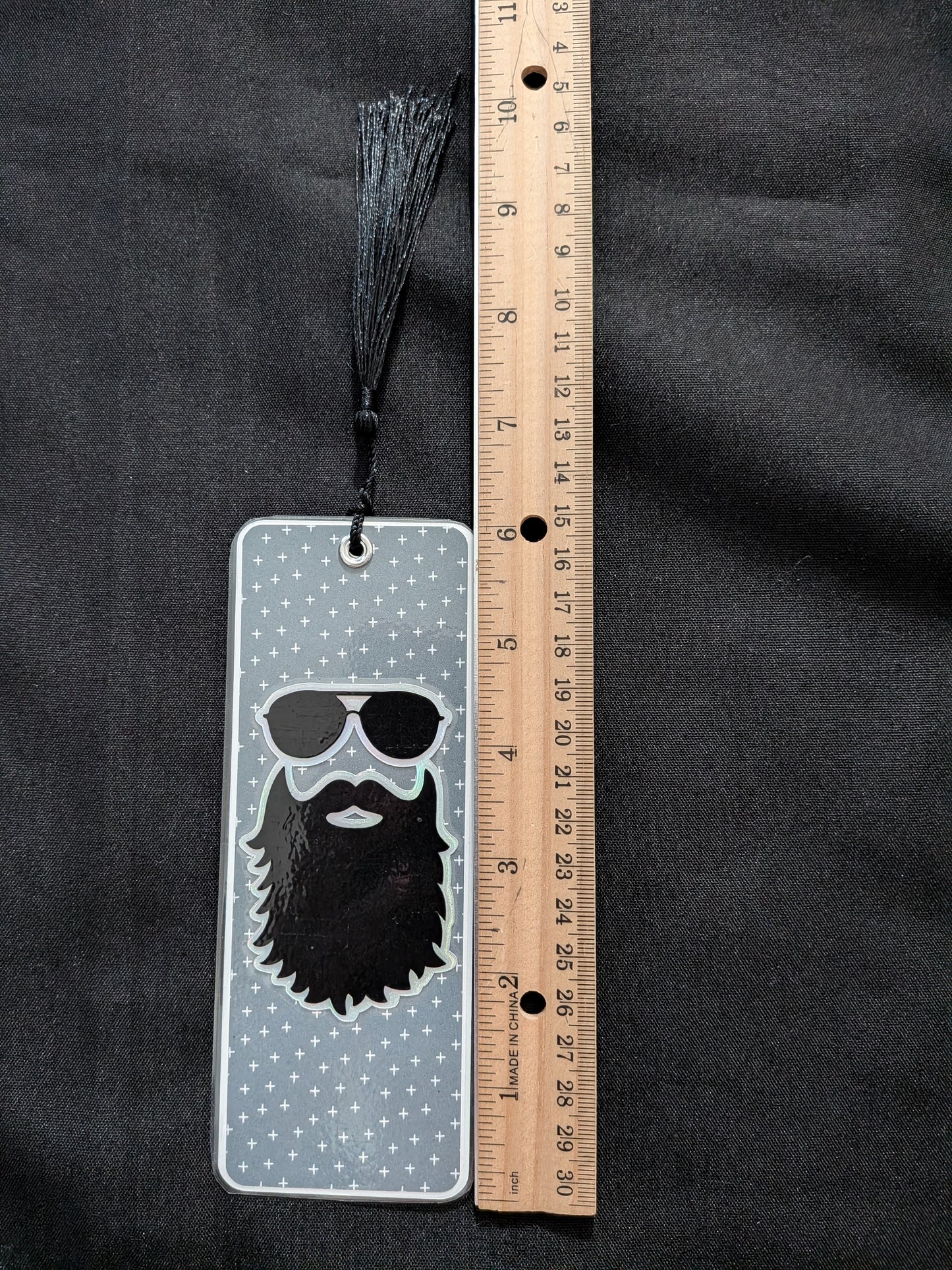 Bearded Man Cross Background Book Mark