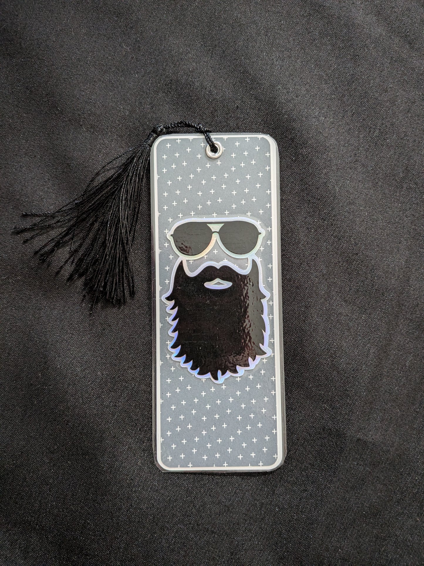 Bearded Man Cross Background Book Mark