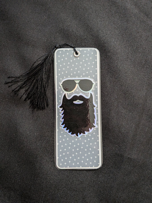 Bearded Man Cross Background Bookmark