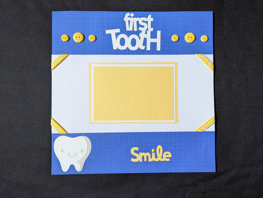 Boy First Tooth Scrapbook Page