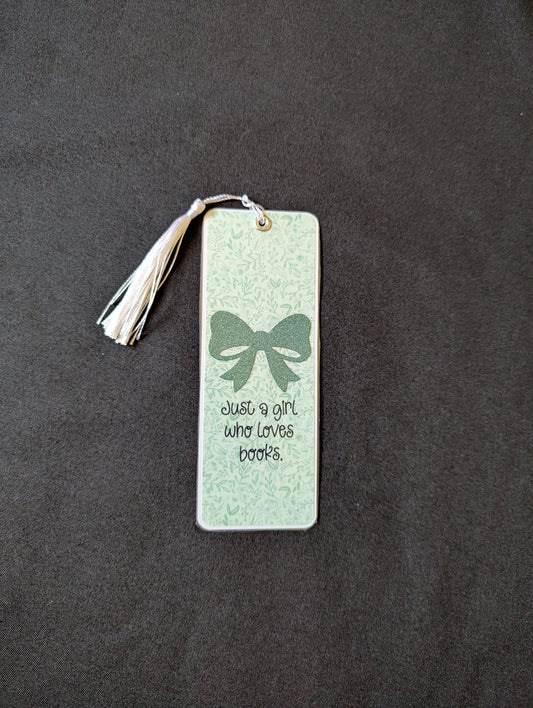 Green Floral Bow Bookmark