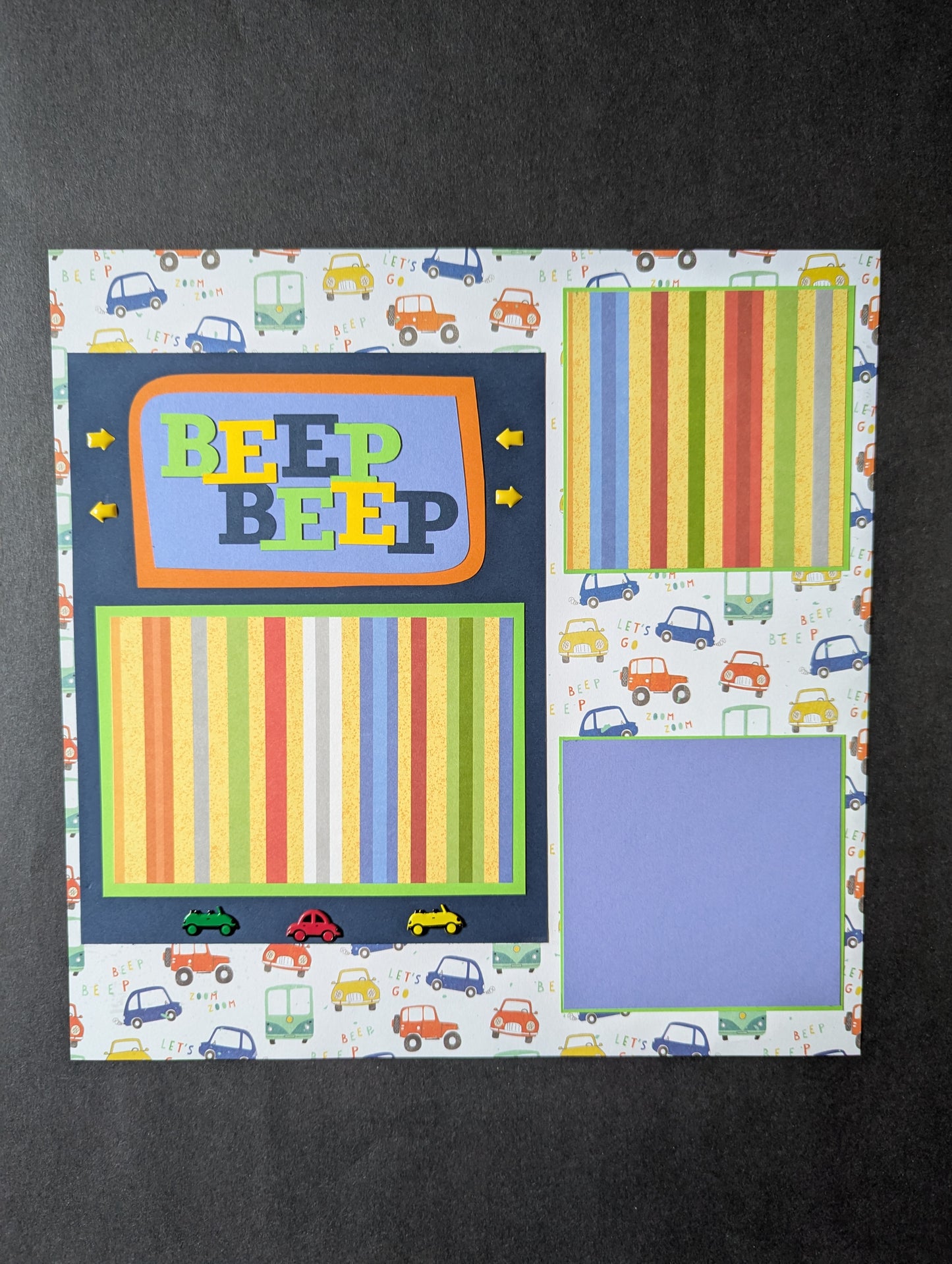 Toy Car Scrapbook Page