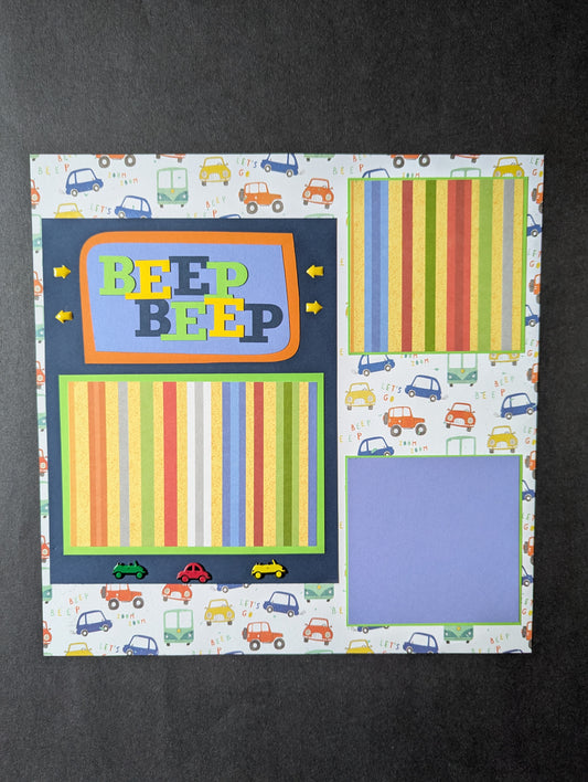 Toy Car Scrapbook Page