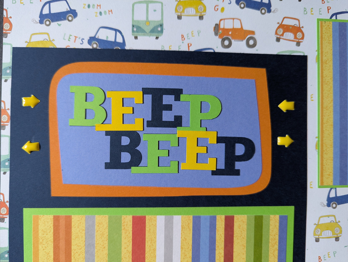 Toy Car Scrapbook Page