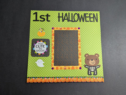 1st Halloween Teddy Bear Scrapbook Page