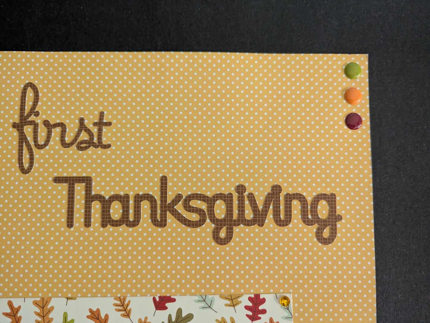 first Thanksgiving Scrapbook Page