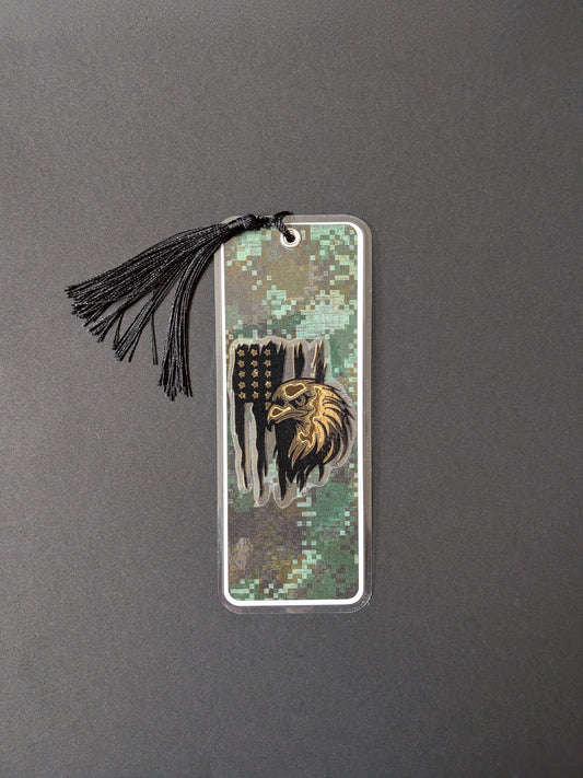 Camouflage Gold Foil Eagle Bookmark