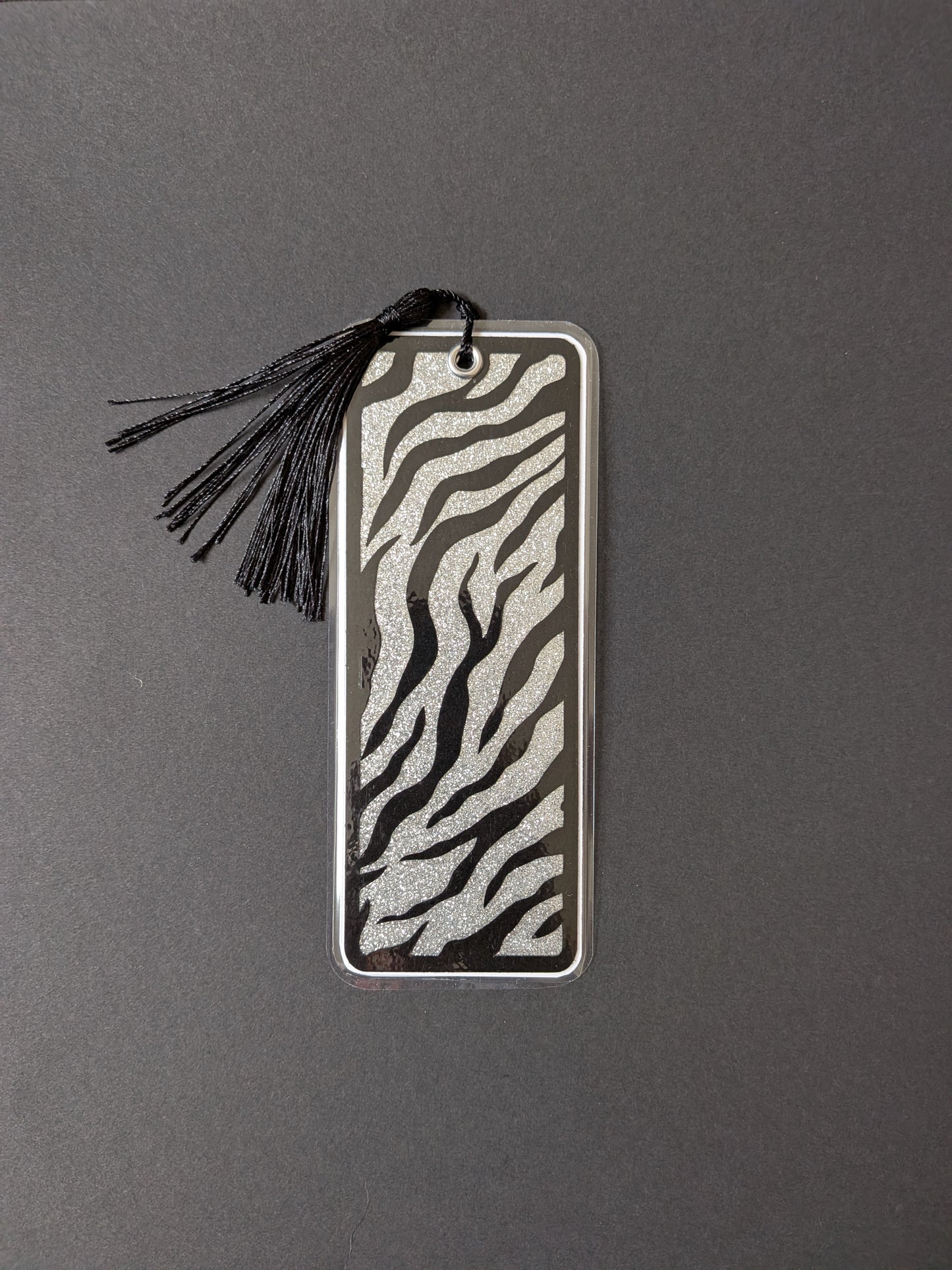 Silver Tiger Print Bookmark