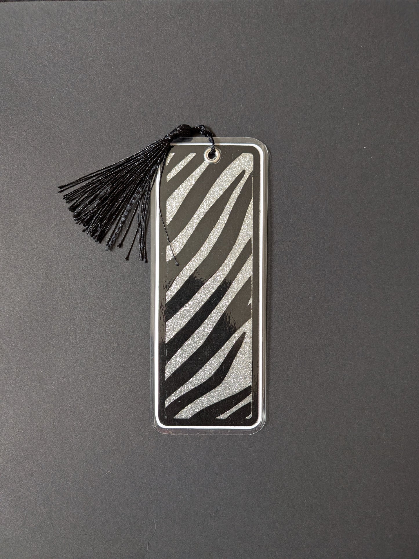 Silver Zebra Print Bookmark