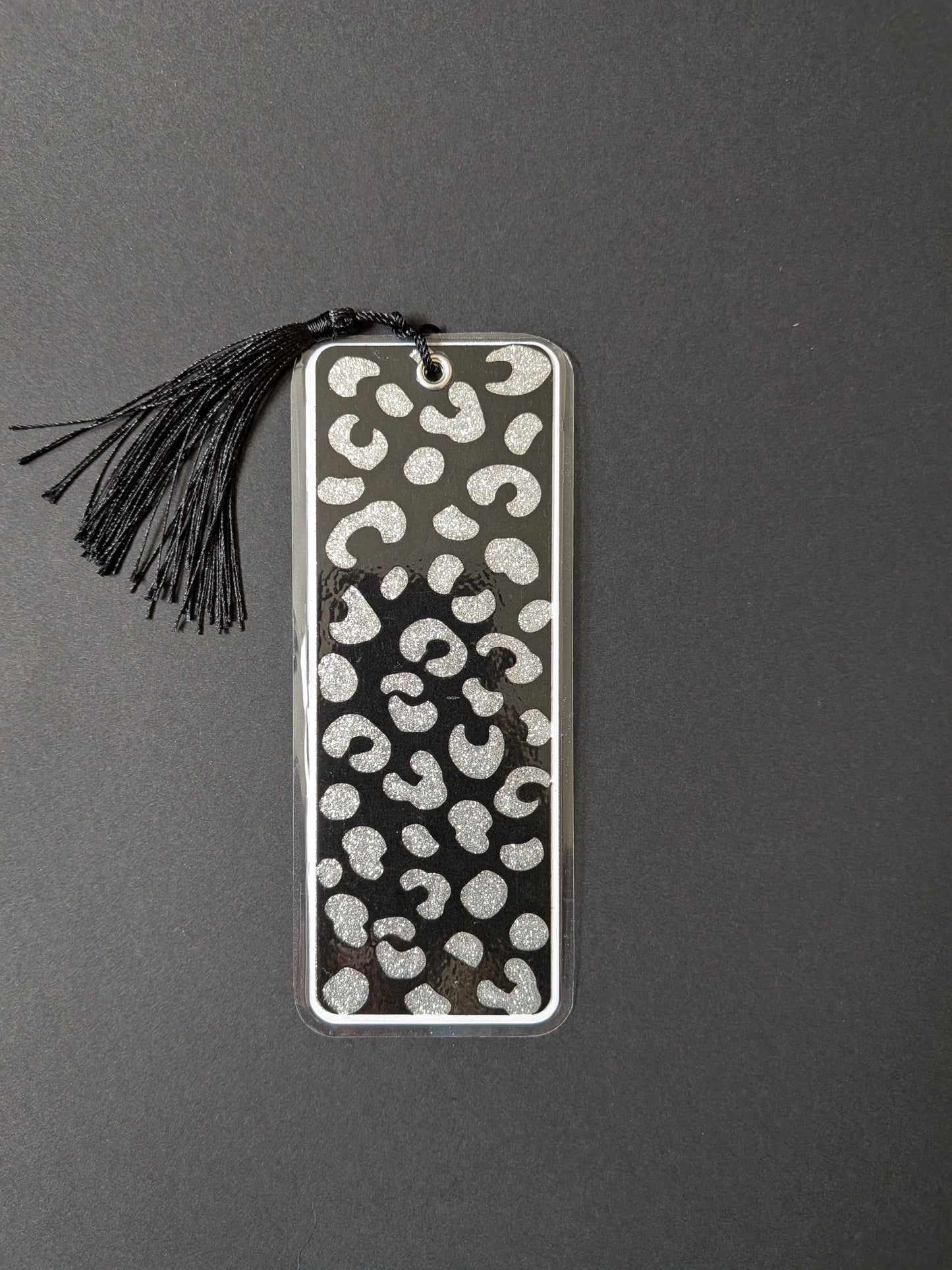 Silver Leopard Print Bookmark